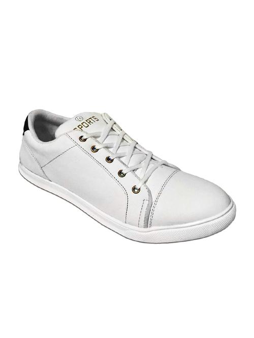 white leatherette lace up sneaker - 13027670 - Very Small Image - 1