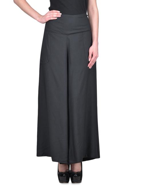 solid black viscose palazzo - 1302985 - Very Small Image - 1