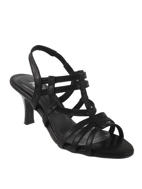 black leatherette back strap sandals - 13050760 - Very Small Image - 1