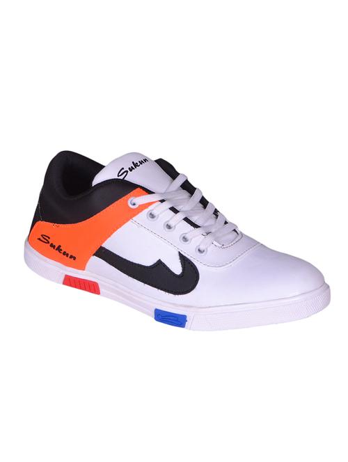 white leatherette lace up sneaker - 13052820 - Very Small Image - 1