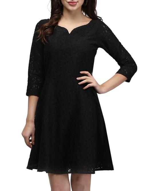 laced panel a-line dress - 13056045 - Very Small Image - 1