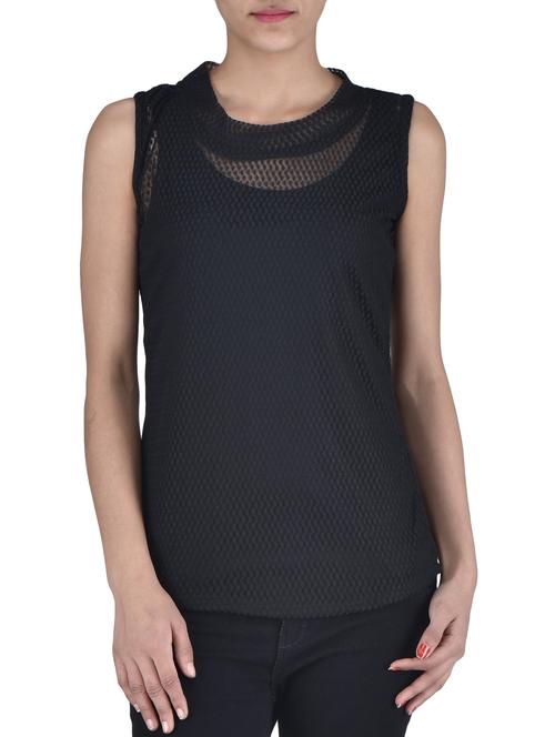 solid black net top - 1306585 - Very Small Image - 1