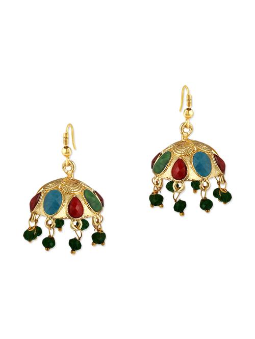 multi colored metal jhumka earrings - 13069764 - Very Small Image - 1