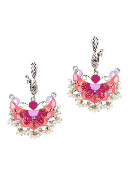 silver pearl and crystal embellished peacock earrings - 1307086 - Very Small Image - 1