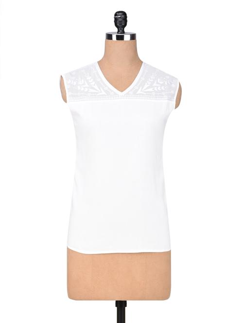 white viscose plain top - 1307436 - Very Small Image - 1