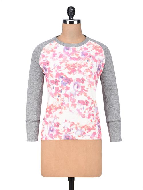 pink terry cotton printed pullover - 1307456 - Very Small Image - 1