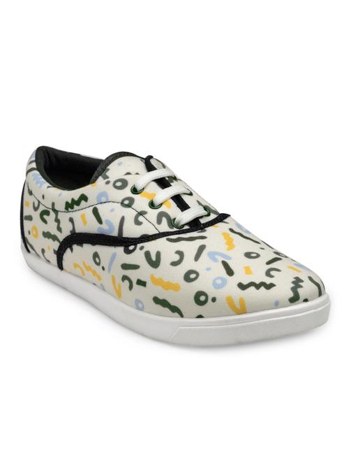 white canvas laceup casual shoes - 13095297 - Very Small Image - 1