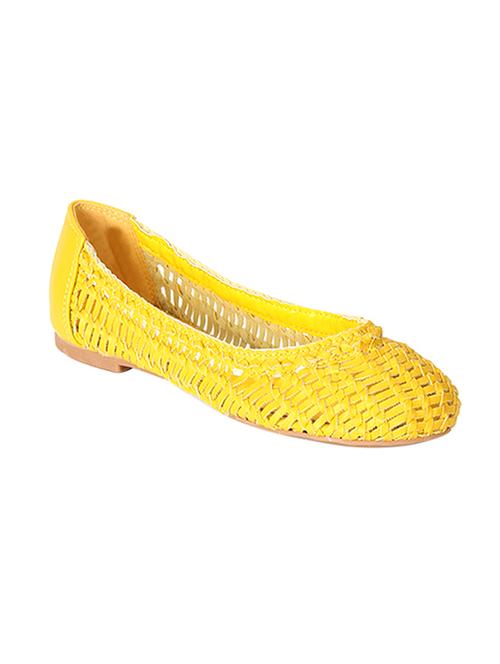 yellow synthetic slip on ballerina - 13107826 - Very Small Image - 1