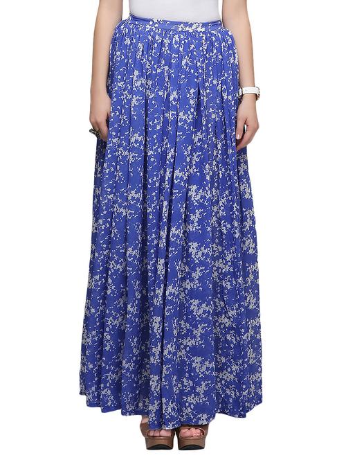blue georgette long skirts - 13127297 - Very Small Image - 1