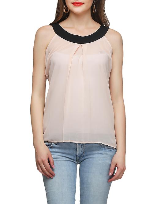 beige georgette regular top - 13127357 - Very Small Image - 1