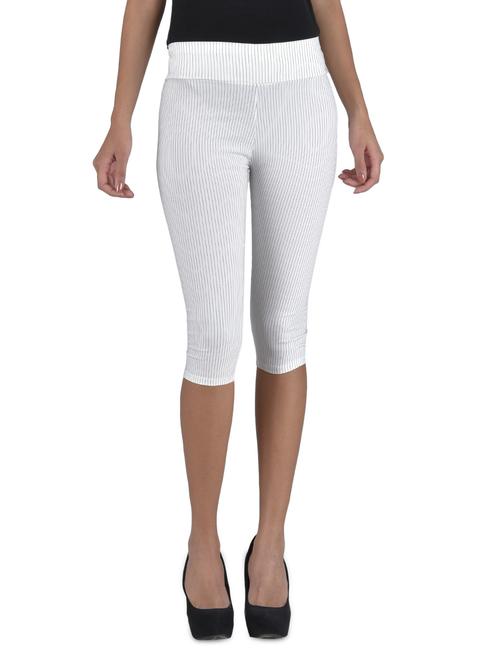 Solid white cotton capri - 1314670 - Very Small Image - 1