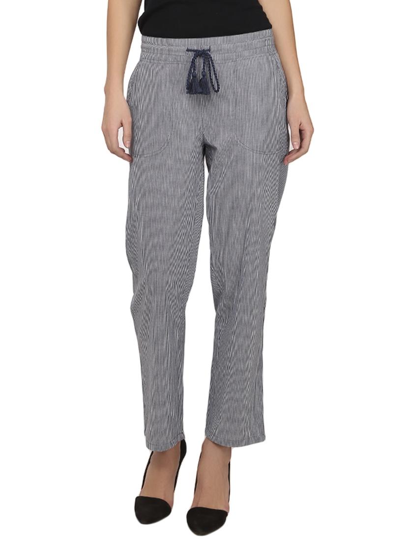 striped flat front tailored trouser - 13151366 -  Standard Image - 0