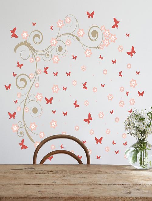 wall sticker (butterflies,wall covering area 43 x 38 inch) - 13165015 - Standard Image - 0