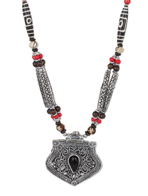 grey metal long necklace - 13187502 - Very Small Image - 1