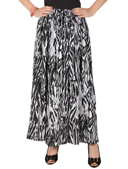 black rayon flared skirt - 13192818 - Very Small Image - 1