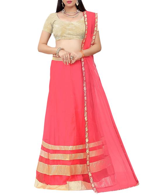 pink net aline lehenga - 13210302 - Very Small Image - 1