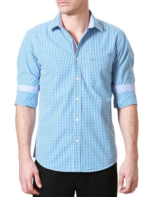 blue cotton casual shirt - 13211892 - Very Small Image - 1
