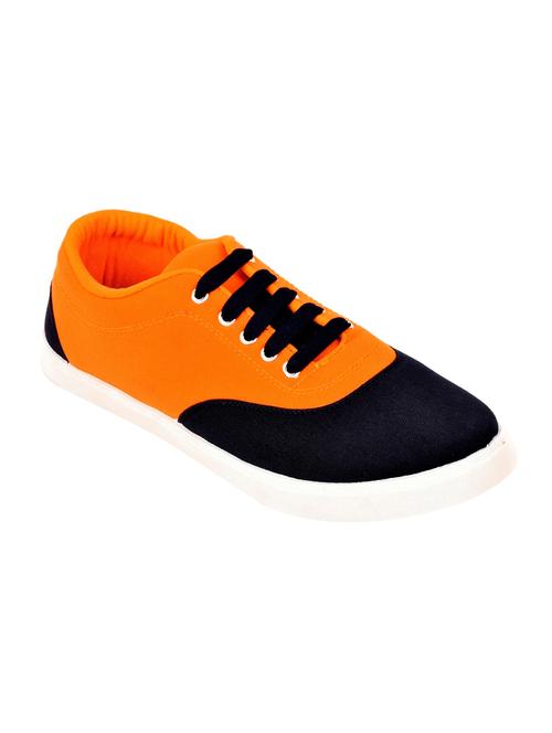 orange canvas lace up sneakers - 13247335 - Very Small Image - 1