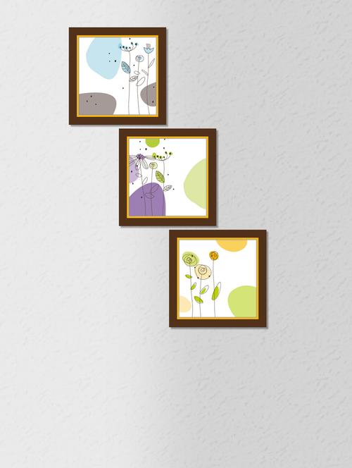 multicolored synthetic wood and paper abstract art  wall painting with frame - 1325873 - Very Small Image - 1