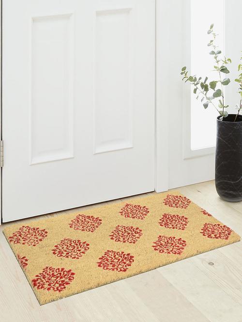 saral home premium quality heavy duty damask printed coir mat - 13279595 - Very Small Image - 1