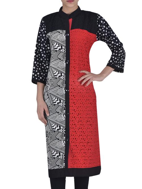 black cotton printed top - 1327995 - Very Small Image - 1