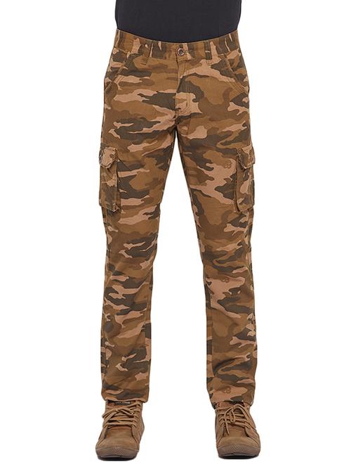 Brown Cotton Cargos Casual Trouser - 13301328 - Very Small Image - 1