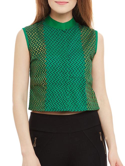 green cotton crop top - 13309867 - Very Small Image - 1