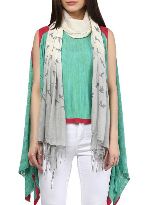 grey cotton stole - 13313821 - Very Small Image - 1