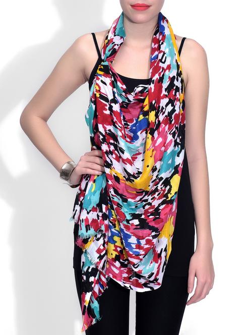 multicolored viscose printed stole - 1331509 - Very Small Image - 1