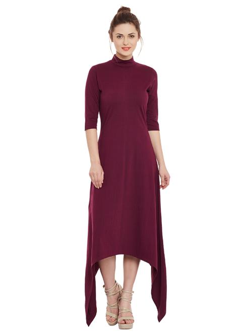 mock neck asymmetric dress - 13325727 - Very Small Image - 1