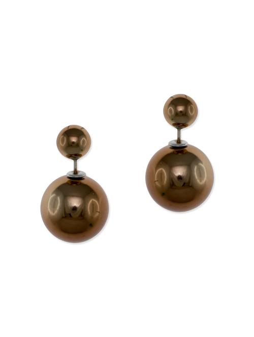 brown metal drop earrings - 13331439 - Very Small Image - 1