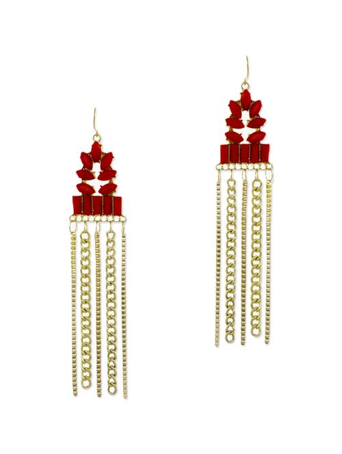 gold metal drop earrings - 13331457 -  Standard Image - 0