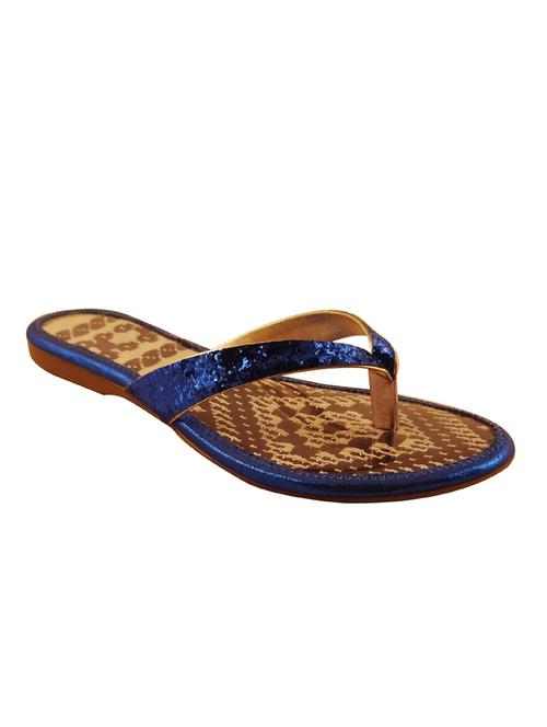 navy faux leather toe separator sandals - 13354443 - Very Small Image - 1