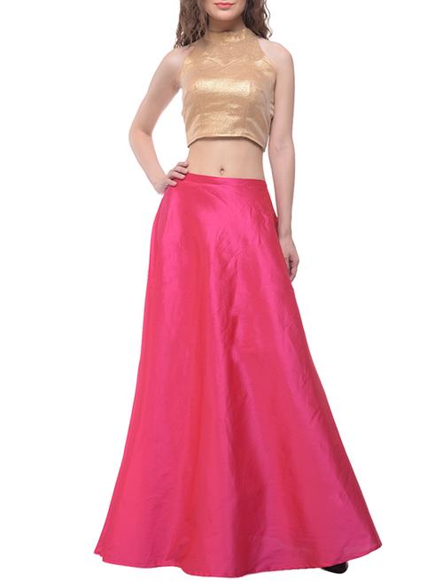 pink poly silk aline lehenga - 13363904 - Very Small Image - 1