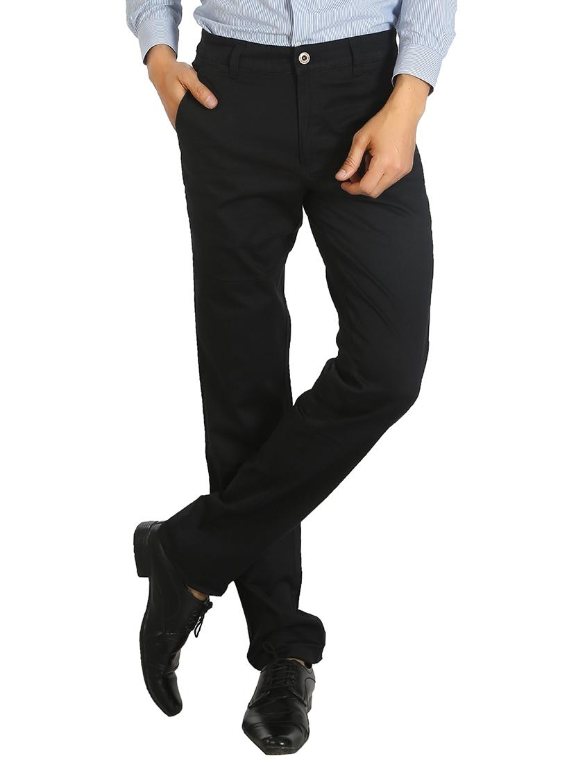 blue cotton flat front trousers formal - 13367032 - Zoom Image - 0