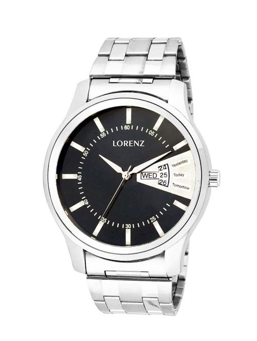 lorenz mk-104a day & date black dial men's watch - 13389822 - Very Small Image - 1