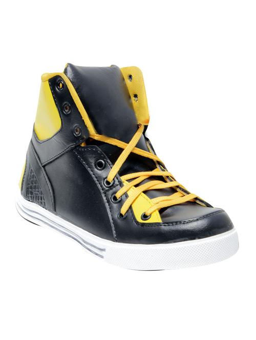 black leatherette lace up sneaker - 13423032 - Very Small Image - 1