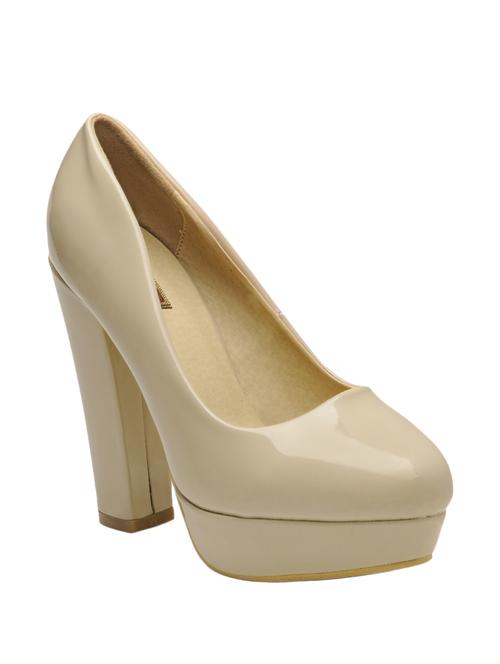 beige patent leather platforms pumps - 13437841 - Very Small Image - 1