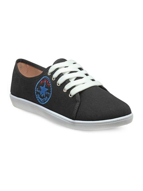 black canvas laceup sneakers - 13437860 - Very Small Image - 1