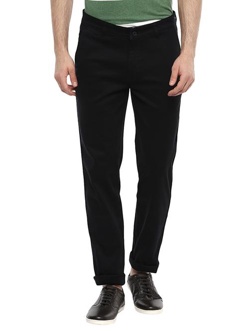 black cotton chinos casual trousers - 13440776 - Very Small Image - 1