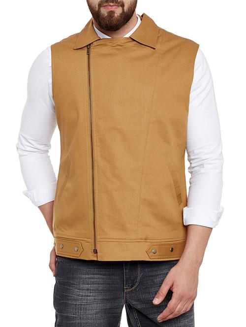 beige solid jacket - 13444724 - Very Small Image - 1