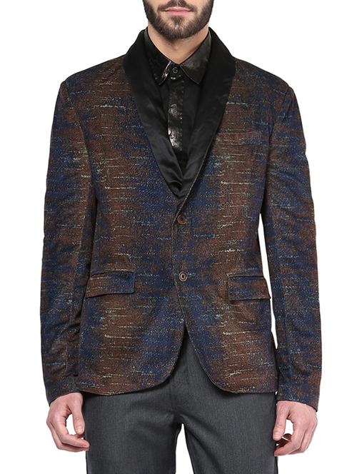 brown polyester casual blazer - 13444881 - Very Small Image - 1