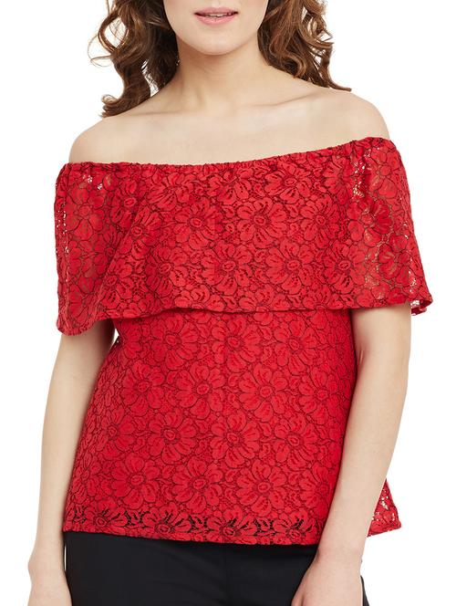 red printed ruffle top - 13458652 - Very Small Image - 1