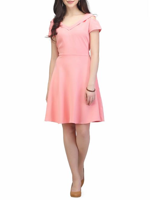 pink cold shoulder dress - 13464032 - Very Small Image - 1