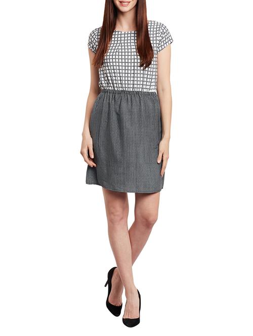 grey crepe blouson dress - 13468053 - Very Small Image - 1