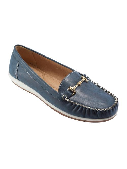navy faux leather slip on loafers - 13607221 - Very Small Image - 1