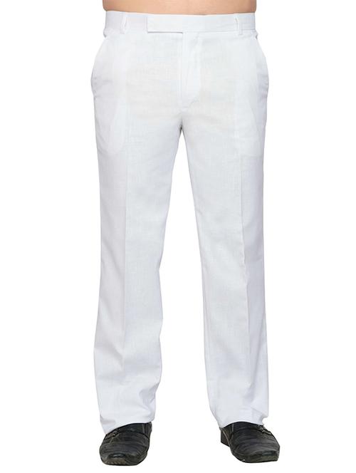 white linen chinos formal trousers - 13650154 - Very Small Image - 1