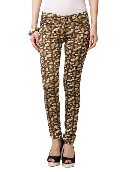 brown printed cotton chinos trouser - 13682557 - Very Small Image - 1