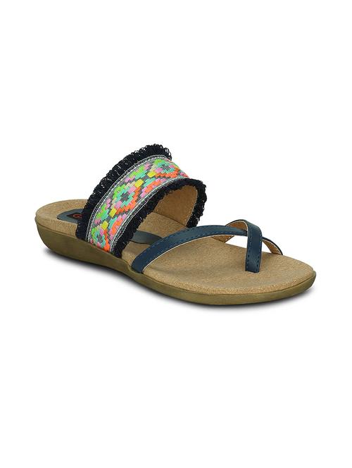 blue faux leather one toe sandals - 13686727 - Very Small Image - 1