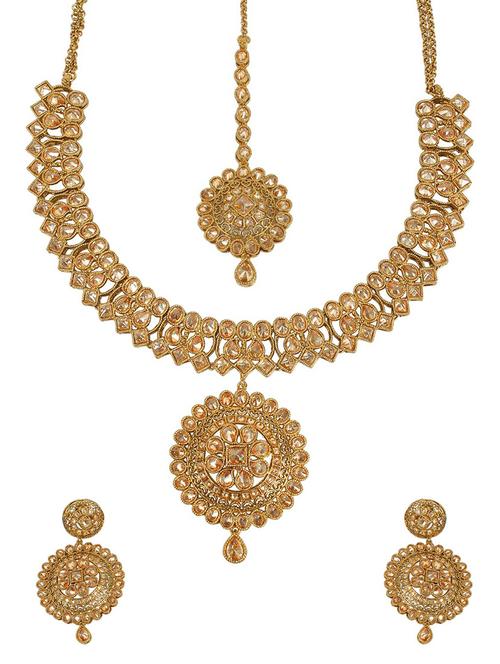 gold metal bridal necklace - 13730115 - Very Small Image - 1